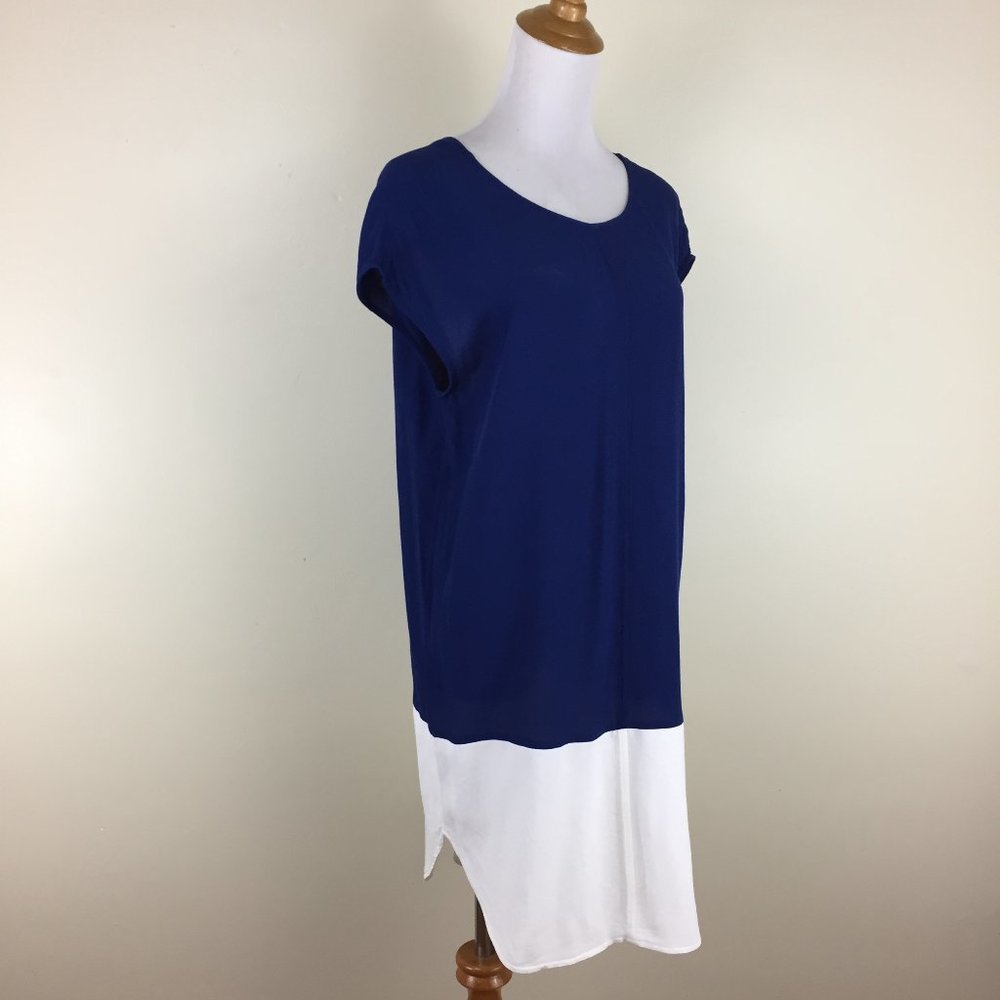 MADEWELL Round Collar V Back Colorblock Dress